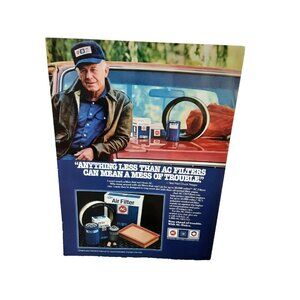 1987 Chuck Yeager AC Delco Filters Air Oil Original Vintage Print Ad